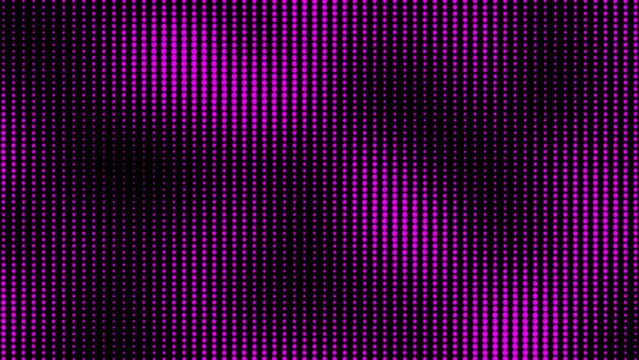 Abstract dynamic with purple dots wave on transparent black background. Motion modern animation. Halftone style. Texture of dots pattern. Dotted animated gradient