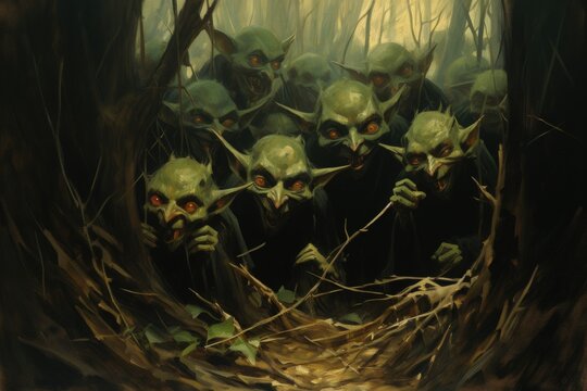 Mischievous goblins lurking in shadowy corners - Generative AI