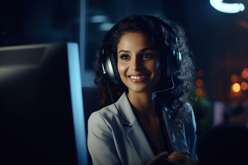 portrait of a woman with headphones