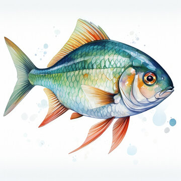 recommend clip art: Watercolor Tetra Illustration, Generative Ai