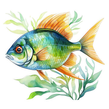 recommend clip art: Watercolor Tetra Illustration, Generative Ai