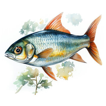 recommend clip art: Watercolor Tetra Illustration, Generative Ai