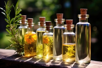 Bottles Containing Essential Oils