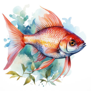 recommend clip art: Watercolor Tetra Illustration, Generative Ai