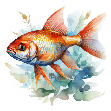 recommend clip art: Watercolor Tetra Illustration, Generative Ai