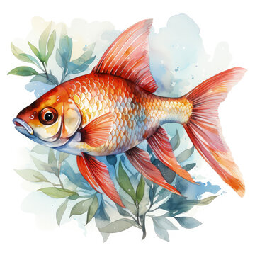 recommend clip art: Watercolor Tetra Illustration, Generative Ai