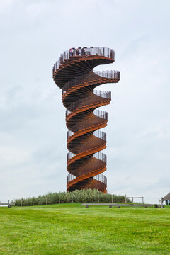 Marsk tower lookout by BIG Bjarke Ingels Group architects at Sk&aelig;rbek, Denmark
