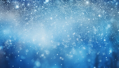 Obraz premium blue christmas background with snowflakes