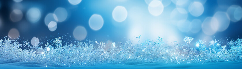 Naklejka na ściany i meble blue christmas background with snowflakes