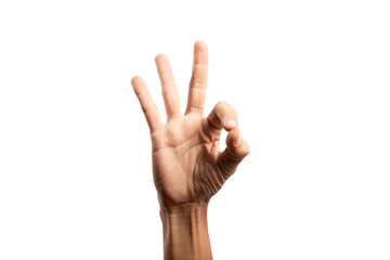 black male Hand doing OK sign no background cutout