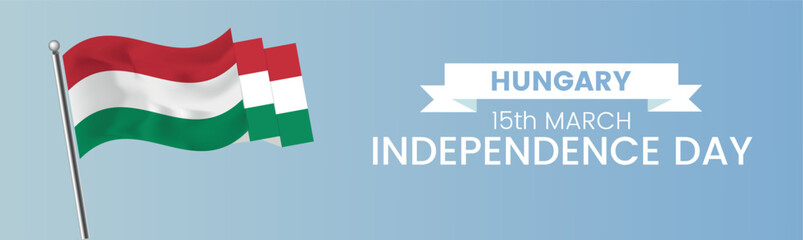 Hungary national day banner with map, flag colors theme background and geometric abstract retro modern colorfull design with raised hands or fists.