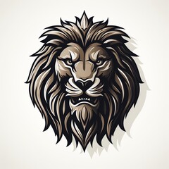 logo tattoo with a lion head on white background