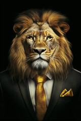 portrait of a successful business lion businessman