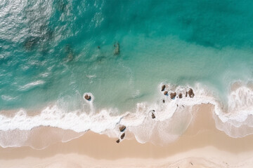 beautiful island, exotic warm countries, beach by the sea, ocean, aerial drone photo