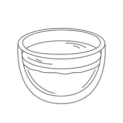 Coffee tea latte in doodle style. Icon for menu, coffee shop design. Healthy drink. Vector illustration isolated on a white background.