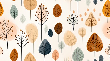 minimalistic abstract shapes that resemble paper cutouts of leaves