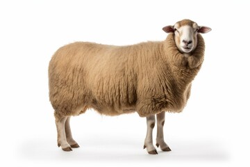 Coopworth sheep breed on white background. Generative AI