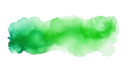 abstract green watercolor hand painted isolated on transparent background cutout