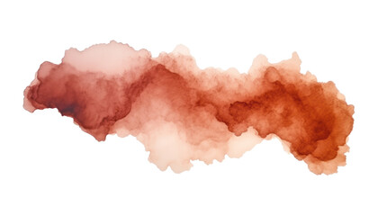brown watercolor splashes isolated on transparent background cutout