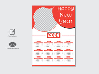 
Creative modern 2024 new year calendar design