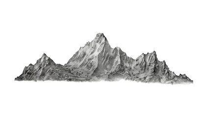 Fototapeta na wymiar mountain landscape with snow isolated on transparent background cutout