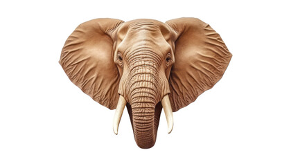 elephant head isolated on transparent background cutout