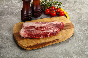 Raw beef chuck roll steak