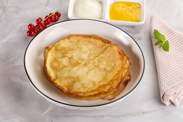 Sweet homemade thick baked pancakes