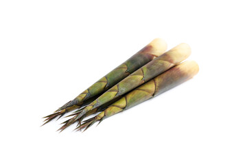 Bamboo shoot isolated on white background, Organic vegetables, Food ingredient
