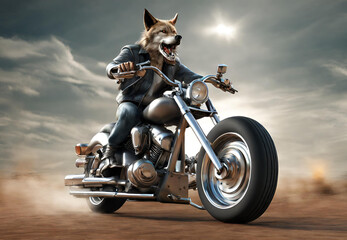 Fierce Fox on Motorcycle,
angry fox riding motorcycle ,
Fox on a Furious Journey