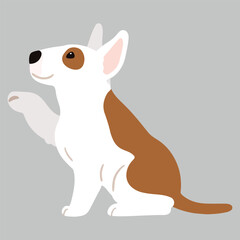 Illustration of Bull Terrier Dog shaking hands