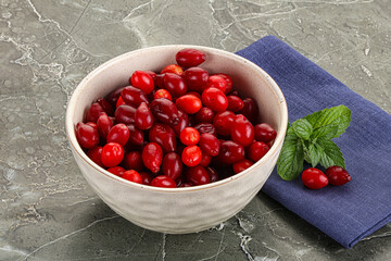 Ripe sweet and juicy cornus