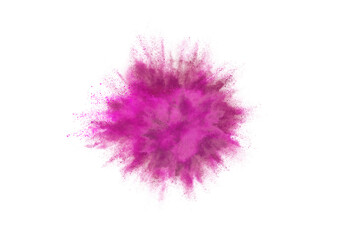 Pink powder explosive isolated on white background.