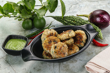 Indian style - chicken kebab with herbs