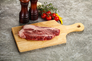 Raw beef chuck roll steak
