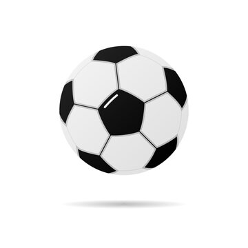 Soccer ball isolated on a white background. Leather soccer ball. Sport equipment. Vector illustration flat design.