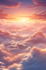 Celestial Dawn: Sunlight Over Cloudscape