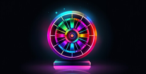 wheel in motion, target with arrow, Spin the wheel to win the prize game background