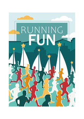 Affiche running fun - obrazy, fototapety, plakaty