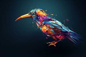 Colorful bird with futuristic design, perfect for business or creative projects. Generative AI