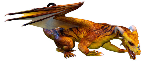 Obraz premium 3D Rendering Fairy Tale Dragon on White