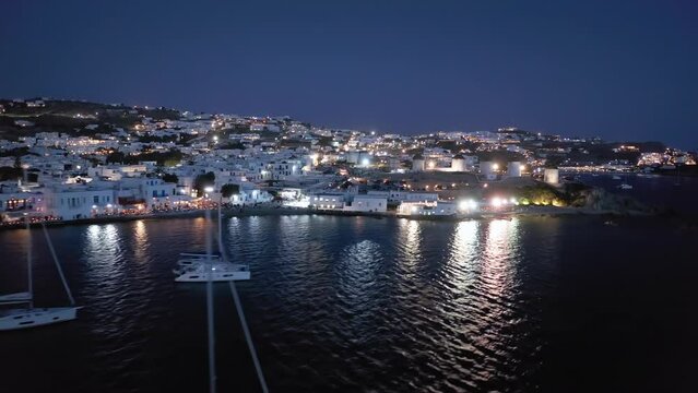 Adventure journey to Mykonos island in Greece. Famous travel destination