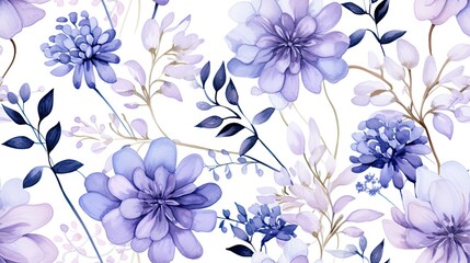 floral watercolor flowers pattern vector illustration 