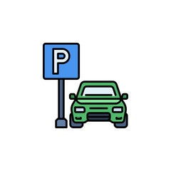 parking vector icon. real estate icon outline style. perfect use for logo, presentation, website, and more. simple modern icon design line style