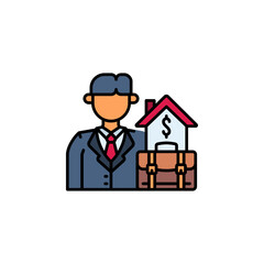 real estate seller vector icon. real estate icon filled line style. perfect use for logo, presentation, website, and more. modern icon design color line style