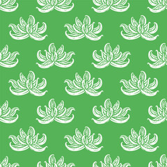 Aloe Vera Flower Seamless Vector Pattern. Succulent Plant. Medicinal plants background. Great for packaging design of Cosmetic and medicines products using aloe vera Leaves ingredients Design.