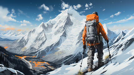 person in the mountains