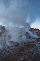geysers del tatio in the Atacama desert in Chile at sunrise