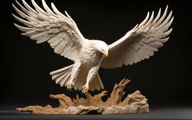 Eagle in Flight Ceramic Sculpture