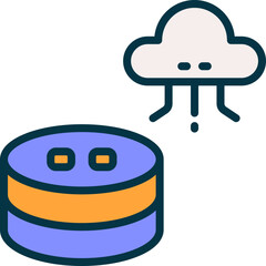 database filled color icon. vector icon for your website, mobile, presentation, and logo design.